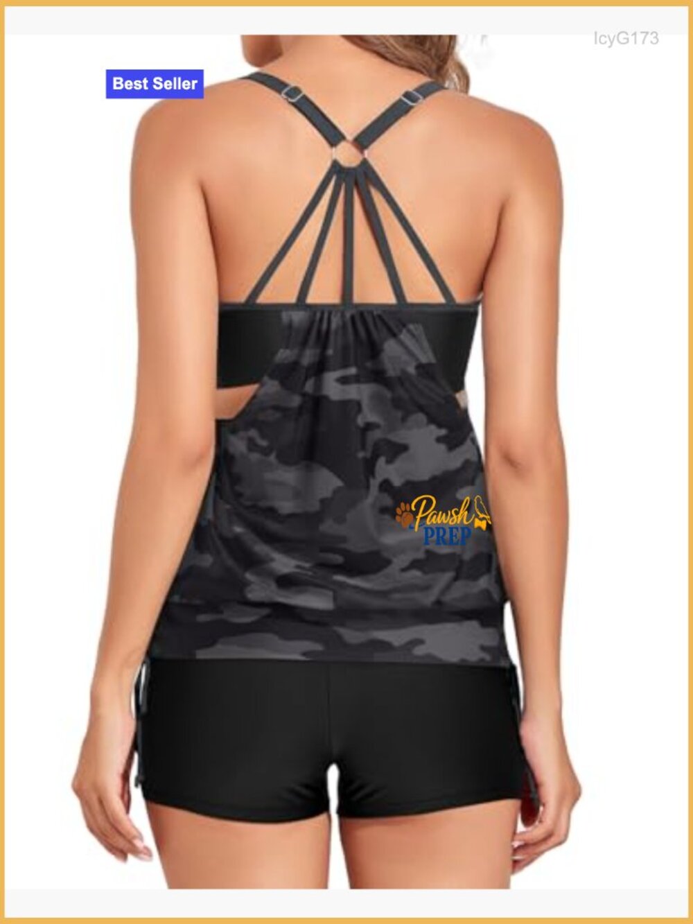 Blouson Tankini Tummy Control Swim Set with Boyshorts - Picture 3 of 7
